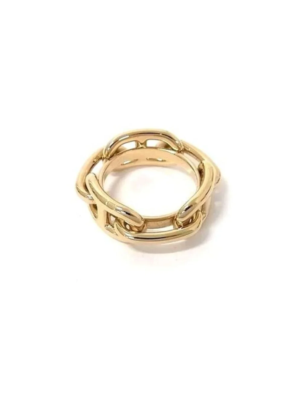 ★SOLD★ Hermes Chaine D'ancre Lucade Legato Scarf Ring Closure Champagne Gold - Picture 2 of 3
